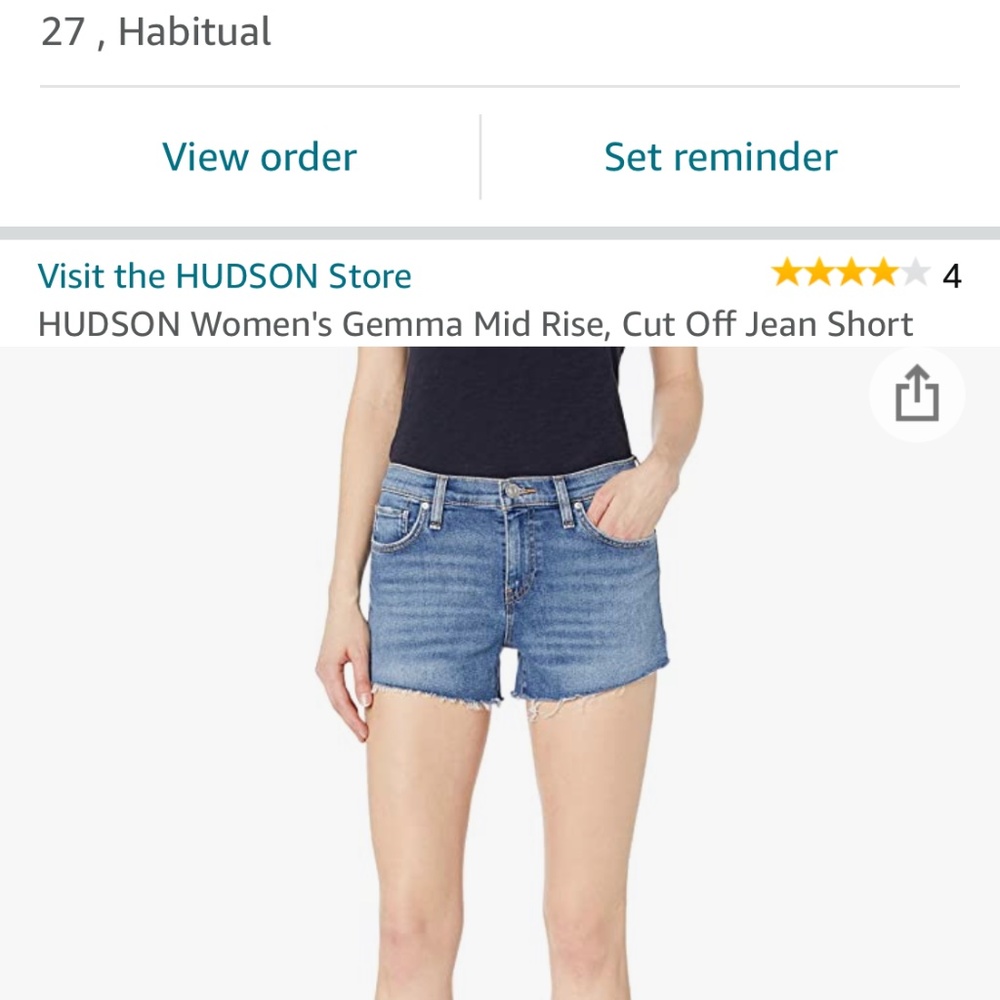 NWT Hudson Gemma mid-rise cutoff Jean shorts 27